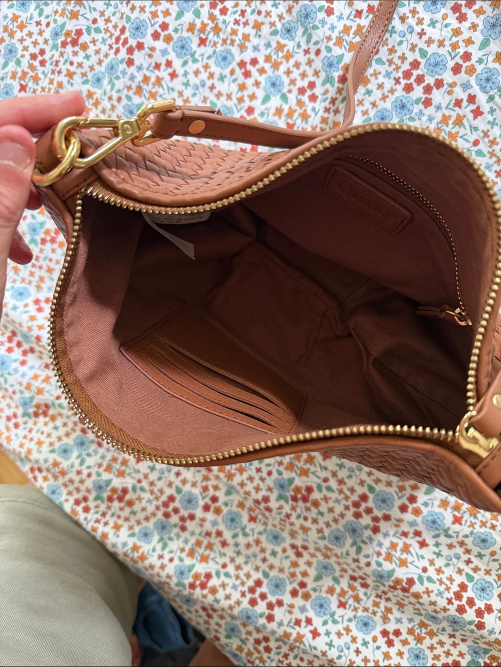 Quince Italian Handwoven Leather Mini Shoulder Bag - Picture 4 of 4